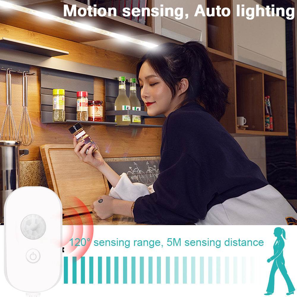Cabinet light sensor light with soft light with waterproof led light bar - Mubimart