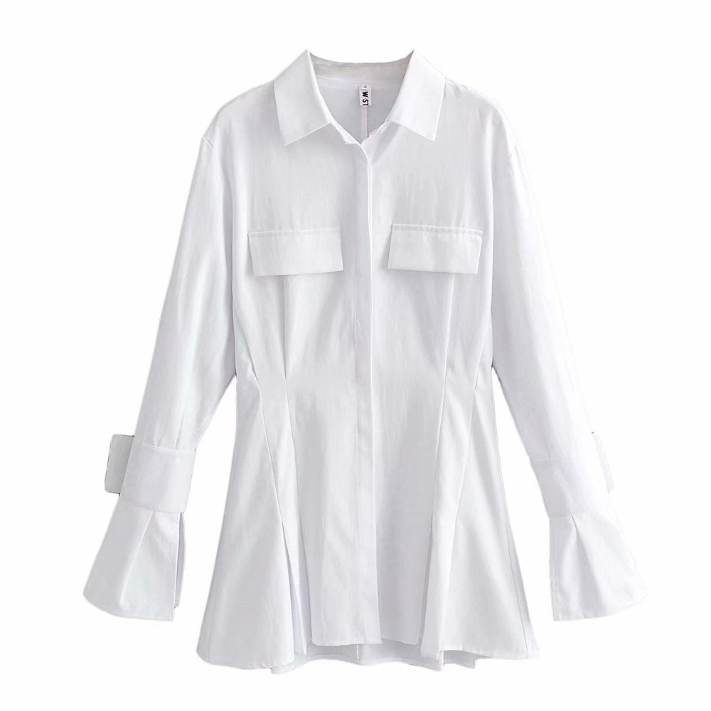 Waist shirt dress - Mubimart - Shirt Dress 