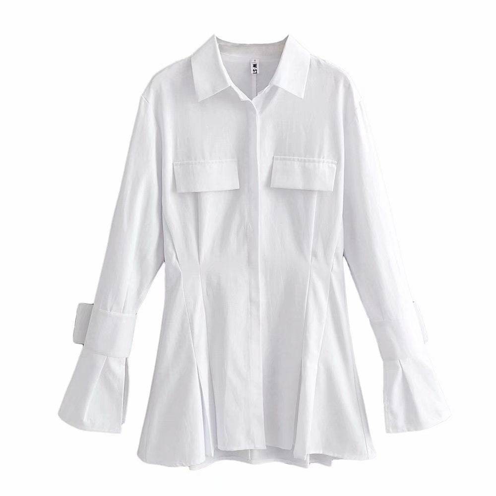 Waist shirt dress - Mubimart