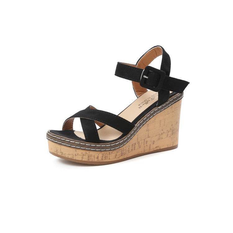 Suede wedge sandals - Mubimart