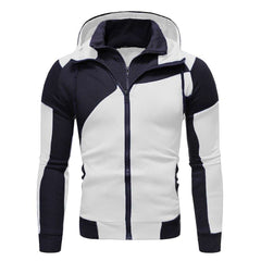 New Double Zipper Hoodie Men's Hoodie Stitched Zipper Jacket