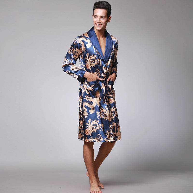 men silk robe - Mubimart
