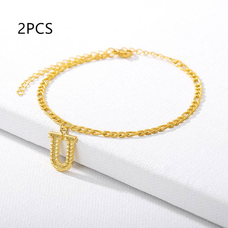 26 English alphabet anklets - Mubimart