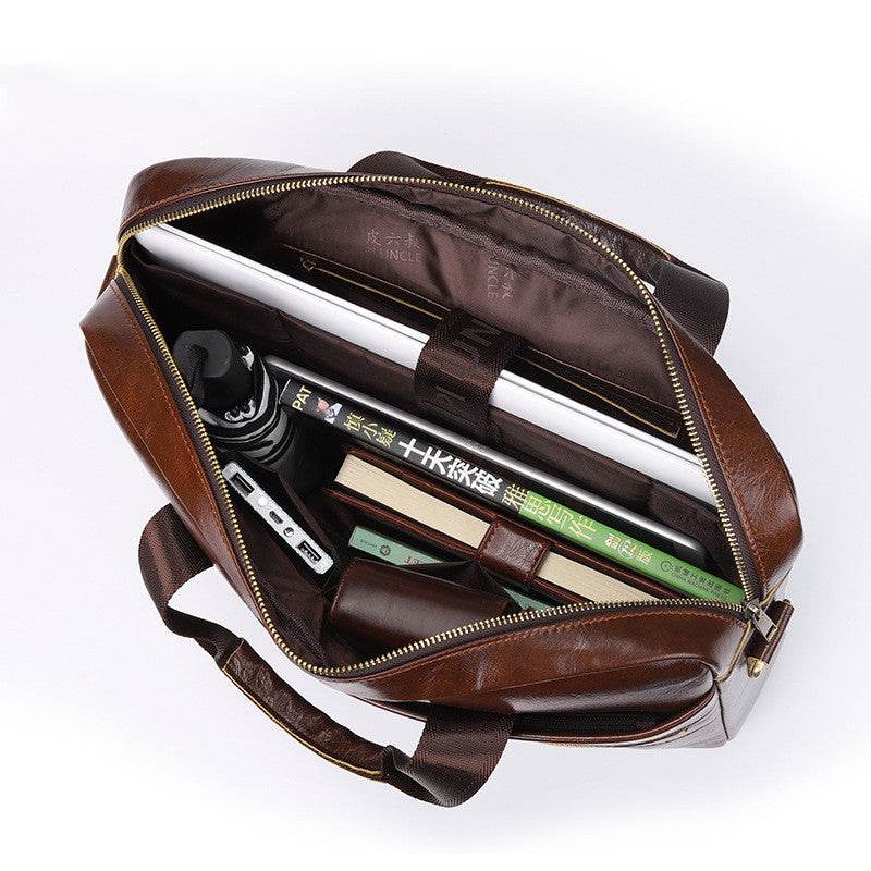 New leather men's briefcase - Mubimart