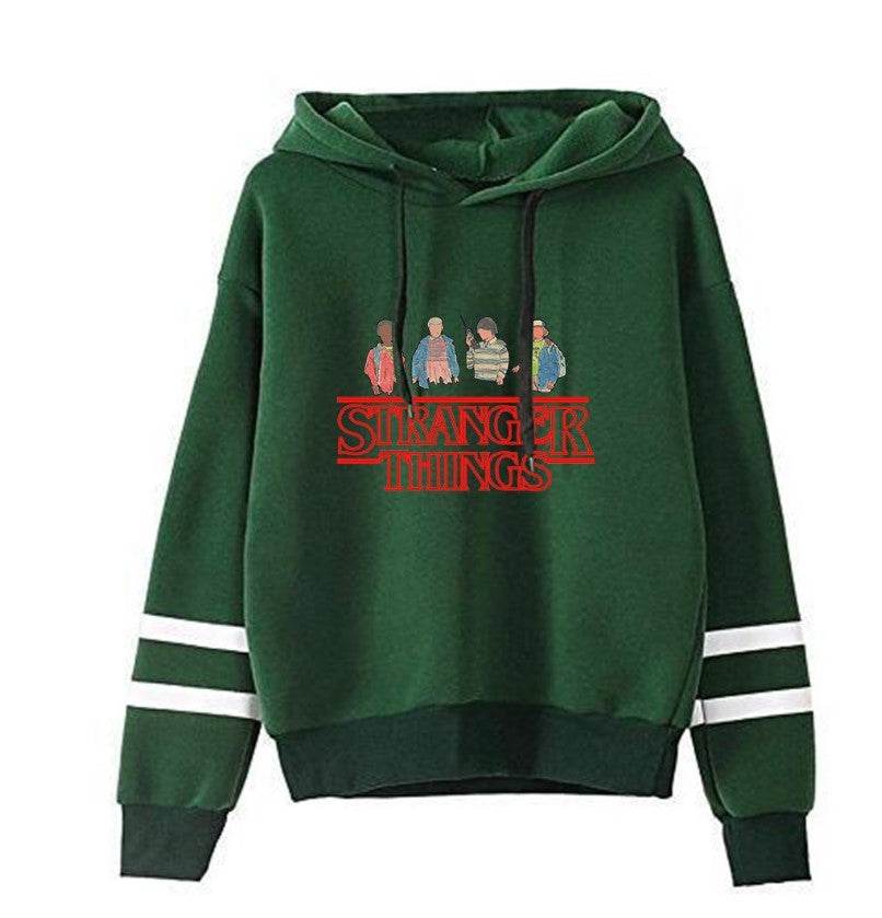 Stranger Things Striped Hoodies - Mubimart