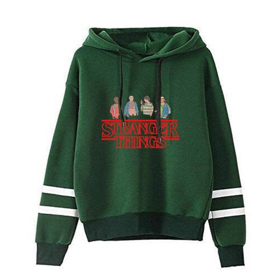 Stranger Things Striped Hoodies - Mubimart