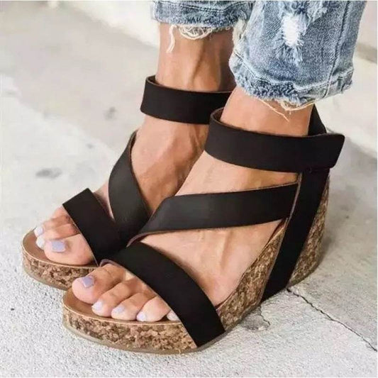 Summer Velcro Wedge Women's Cool High Heels - Mubimart