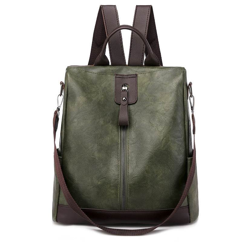 Anti-theft soft leather backpack women - Mubimart