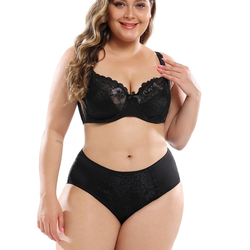 Lace plus size bra set - Mubimart -  