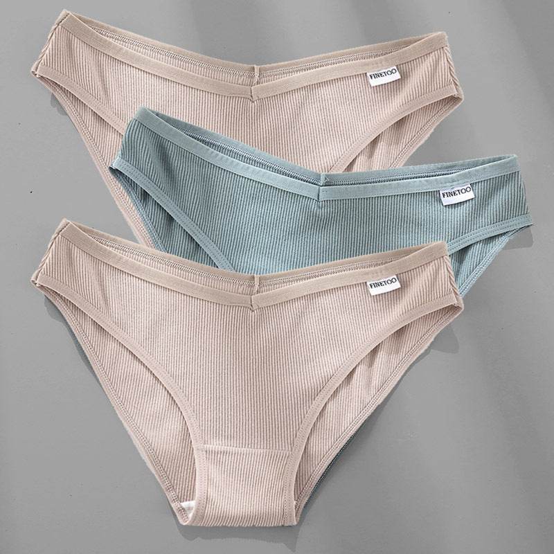 3PCS M-4XL Cotton Panties Female Underwear Sexy Women Briefs - Mubimart