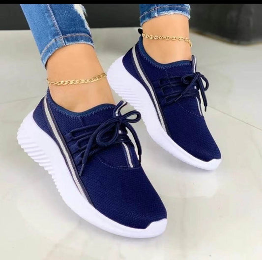 Stripe Sneakers For Women Sports Shoes - Mubimart