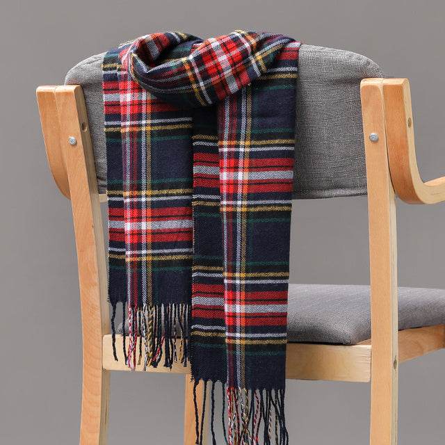 Mens And Girls Neckwear Cashmere Check Childrens Scarf - Mubimart