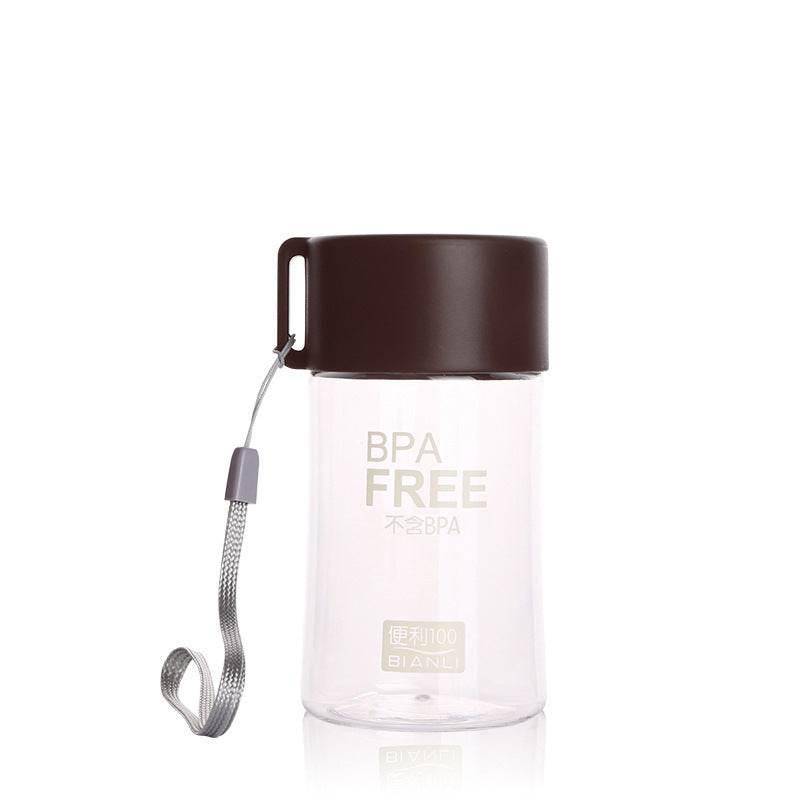 Mini Plastic Cup Water Cup Cute Portable Accompanying Cup With Rope - Mubimart