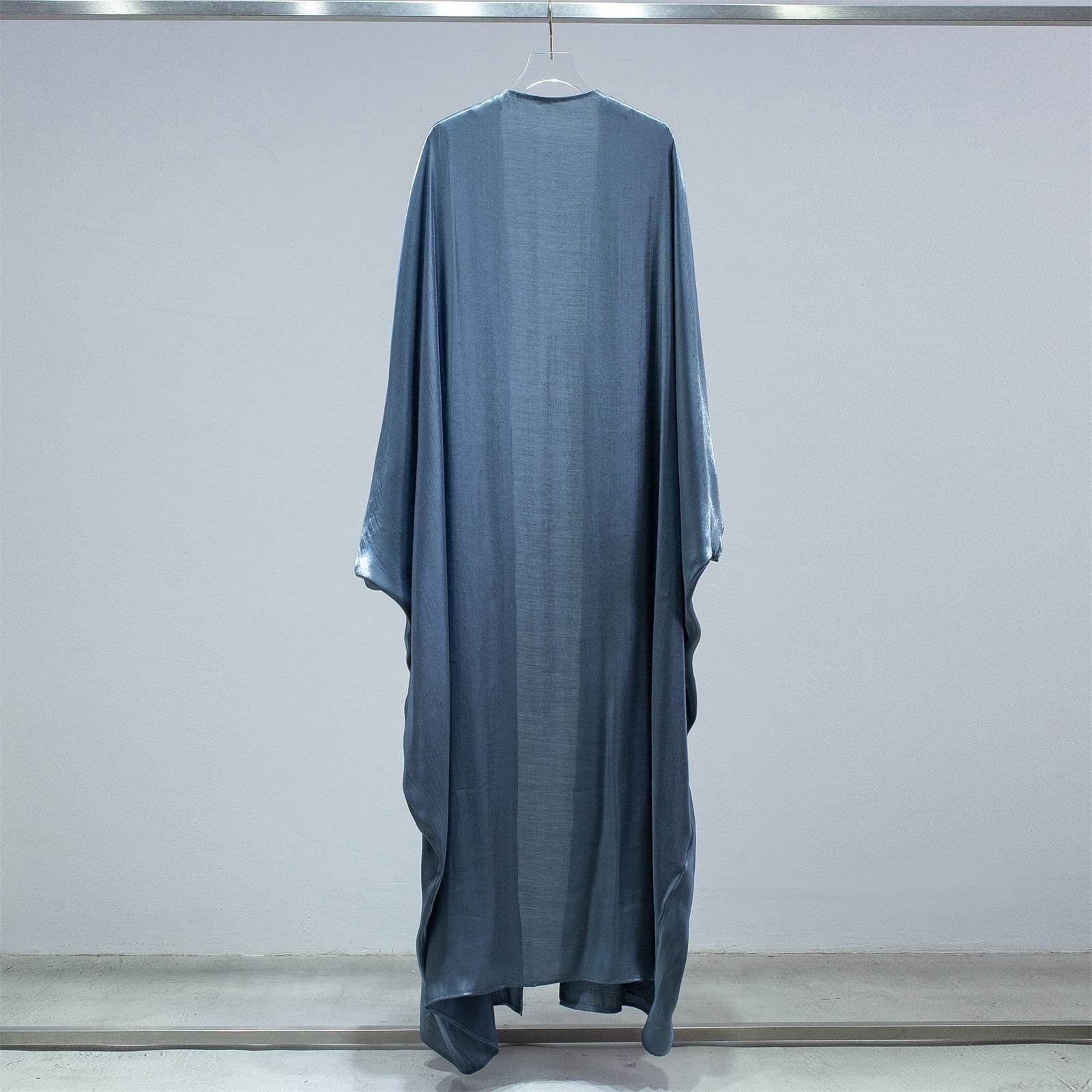 Fashion Casual Bright Silk Cardigan Plus Size Robe Batwing Sleeve - Mubimart