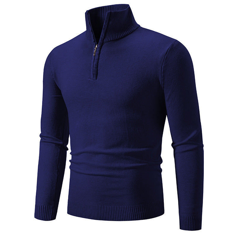 Zip-up Turtleneck Pullover Heren Lange Mouw Trui