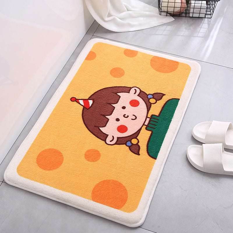 1PC Ins Simple Bathroom Floret Carpet Flower Area Rugs Anti Slip - Mubimart