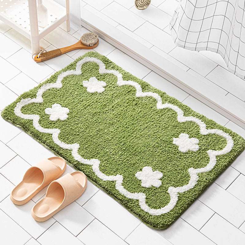 1PC Ins Simple Bathroom Floret Carpet Flower Area Rugs Anti Slip - Mubimart -  