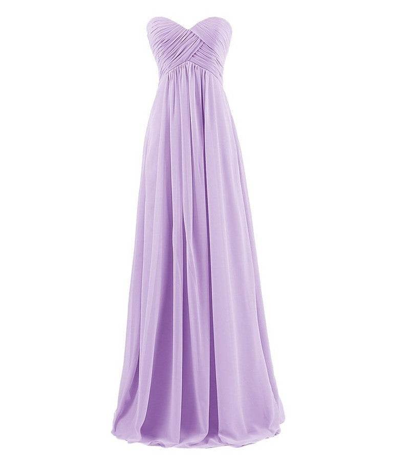 Tube Top Chiffon Long Prom Dinner Dress - Mubimart
