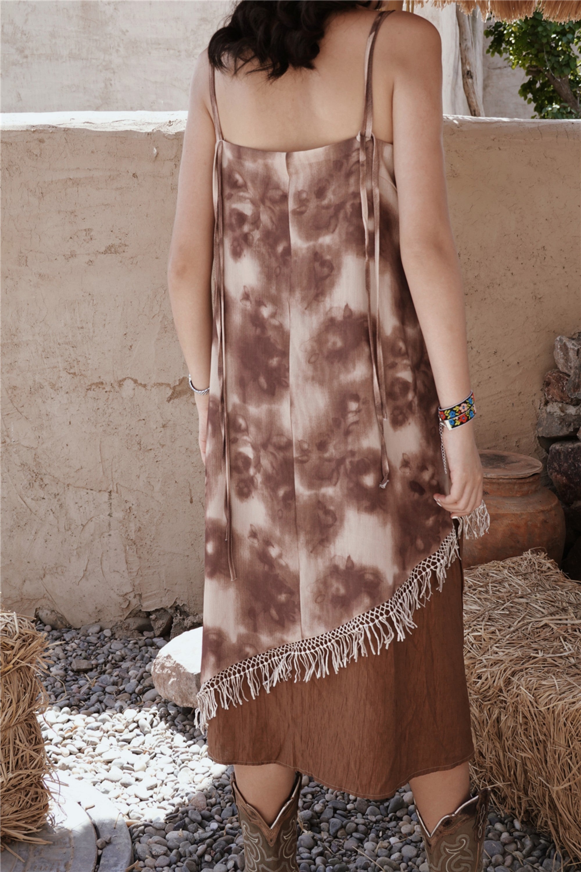 Bohemian Tassel Camisole Dress - Mubimart -  