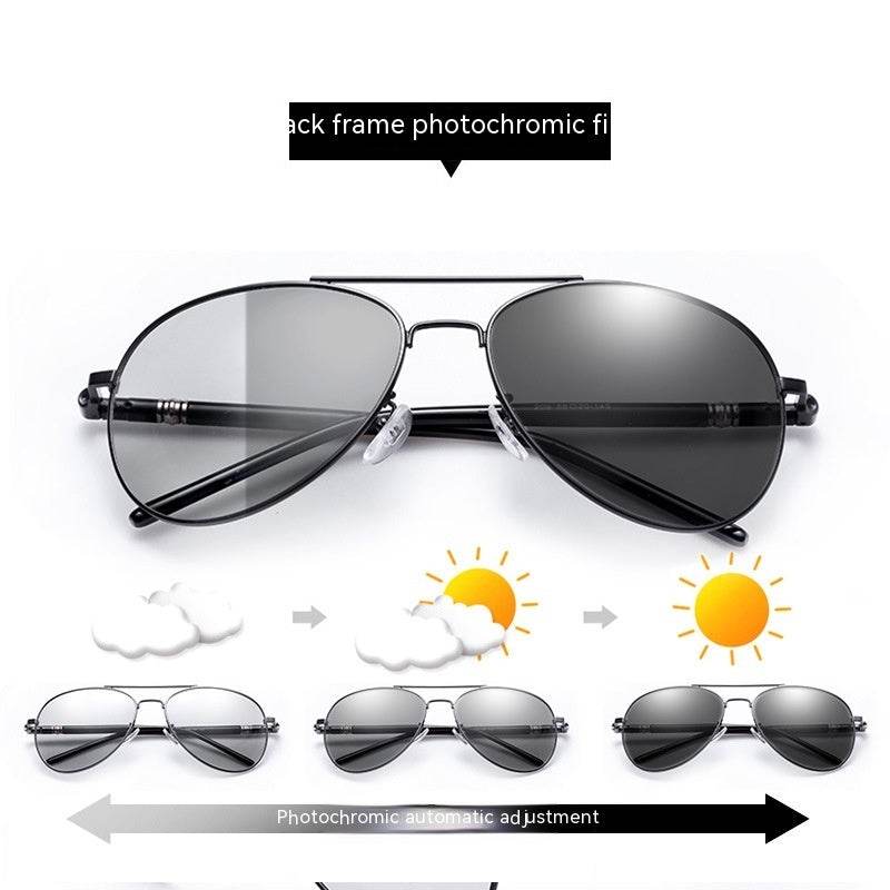 209 Polarized Sunglasses Color Changing Day And Night Dual-purpose Sunglasses Aviator Sunglasses Glasses For Driving - Mubimart