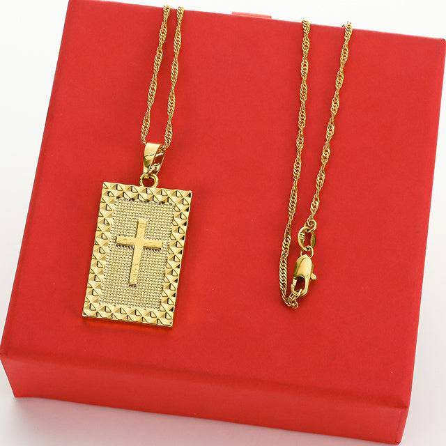 Fashion Cross Chain Necklace Women Neckwear - Mubimart