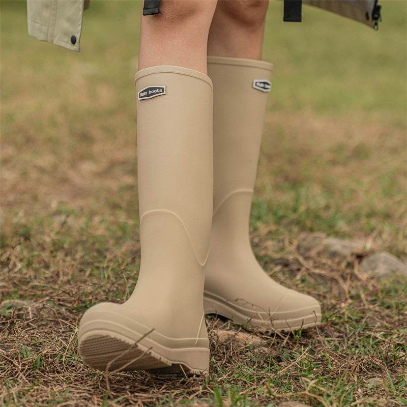 Knee-high Rain Boots Rain Shoes - Mubimart
