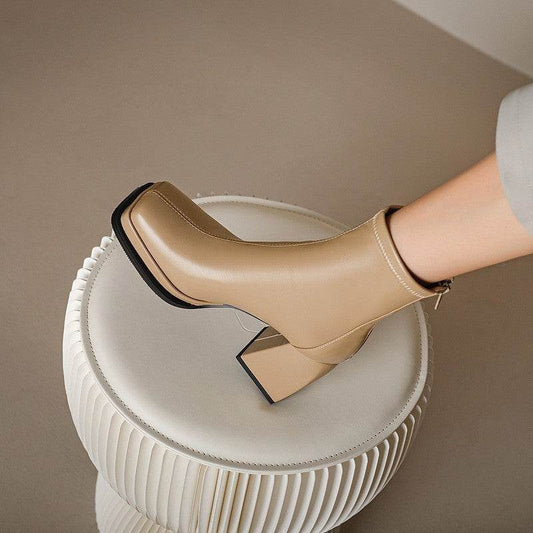 Women's High Heel Elastic Booties - Mubimart