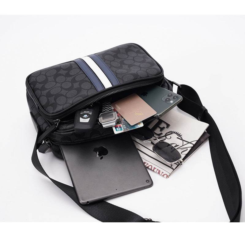 Mens Fashion Casual Letter Small Square Bag - Mubimart
