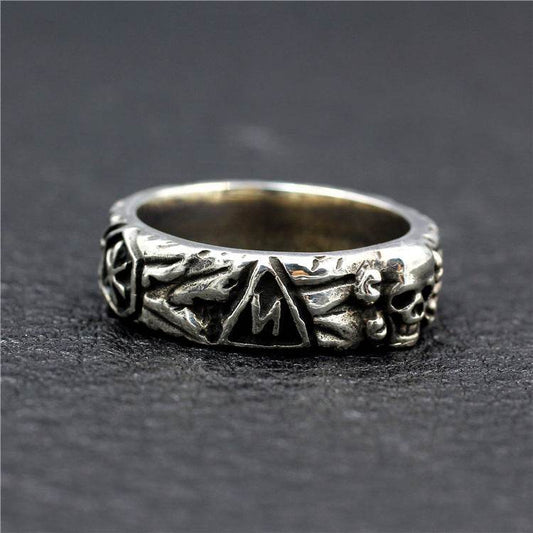Mens Fashion Simple Sterling Silver Skull Ring - Mubimart
