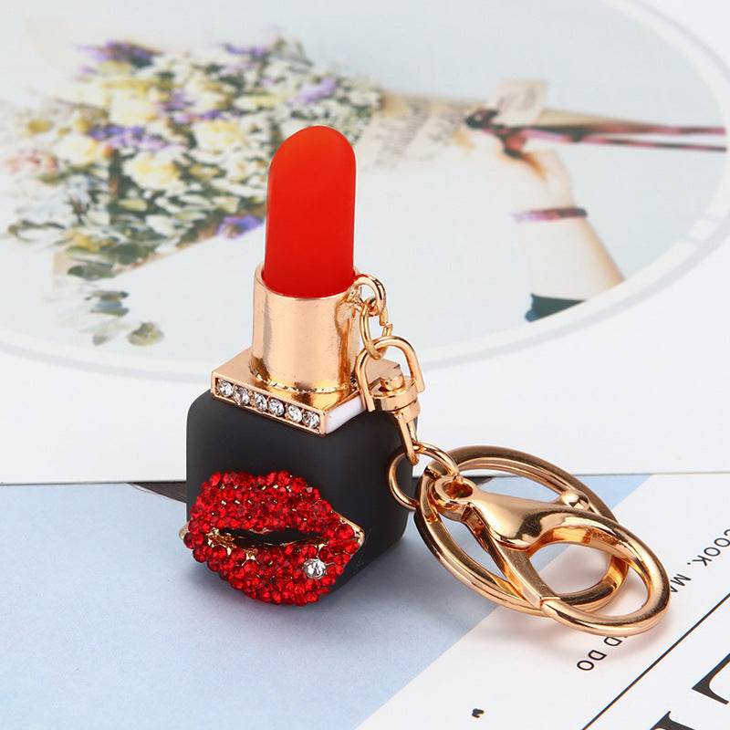 Rhinestone Satchel Car Key Ring Female - Mubimart