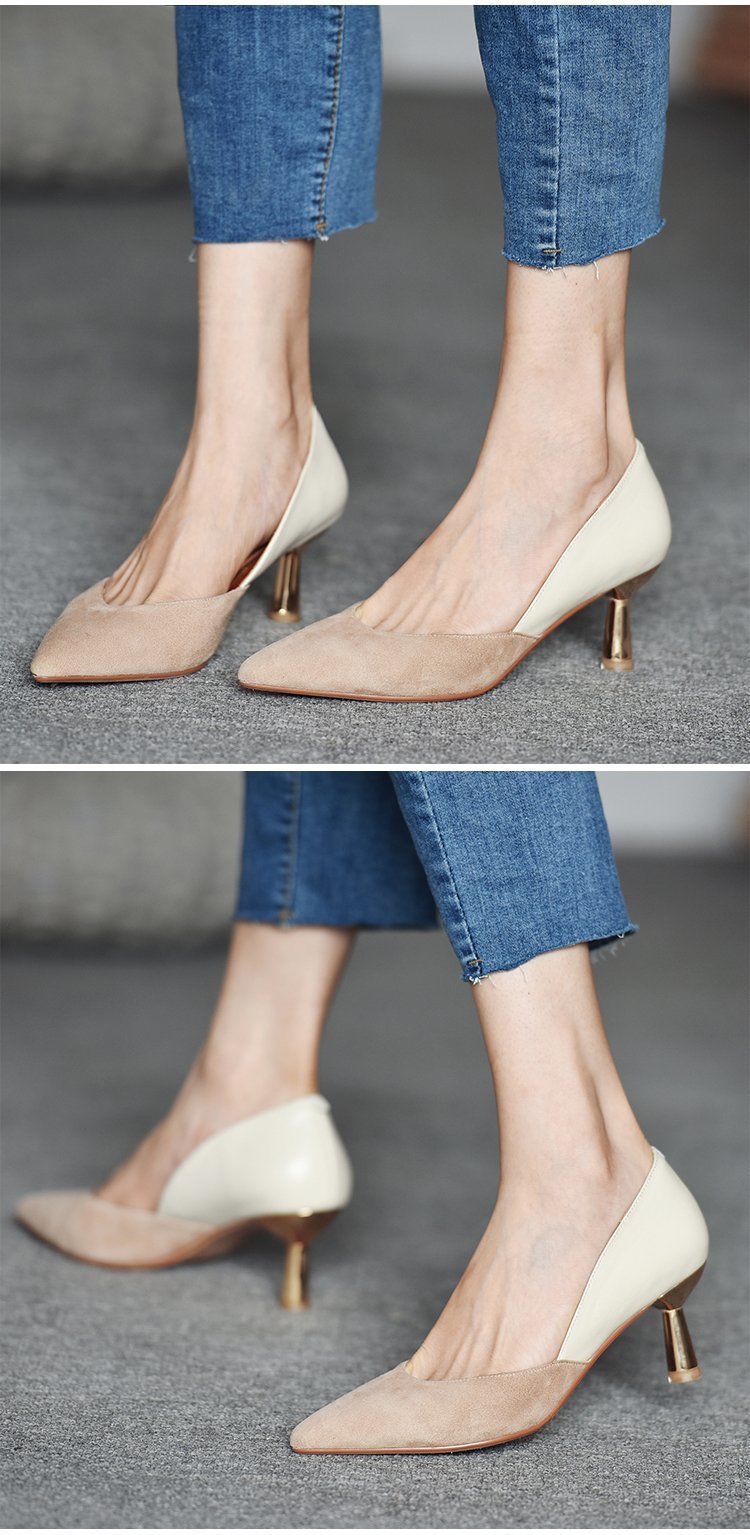 Women's Nude Autumn Pointed Toe Pumps