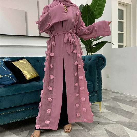 Mesh Loose Lace Long Sleeve Cardigan Robe For Women - Mubimart