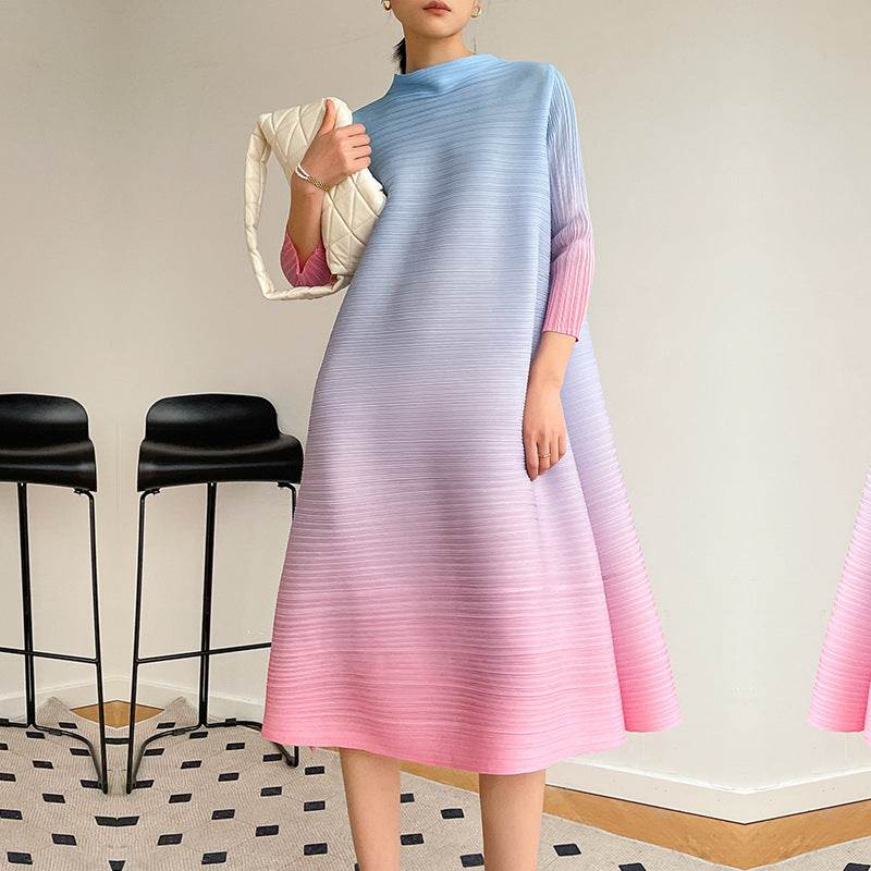 Pleated Plus Size Dress Women - Mubimart