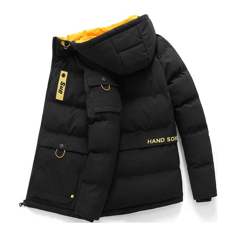 Men's Hooded Slim Fit Casual Down Cotton Padded Jacket - Mubimart