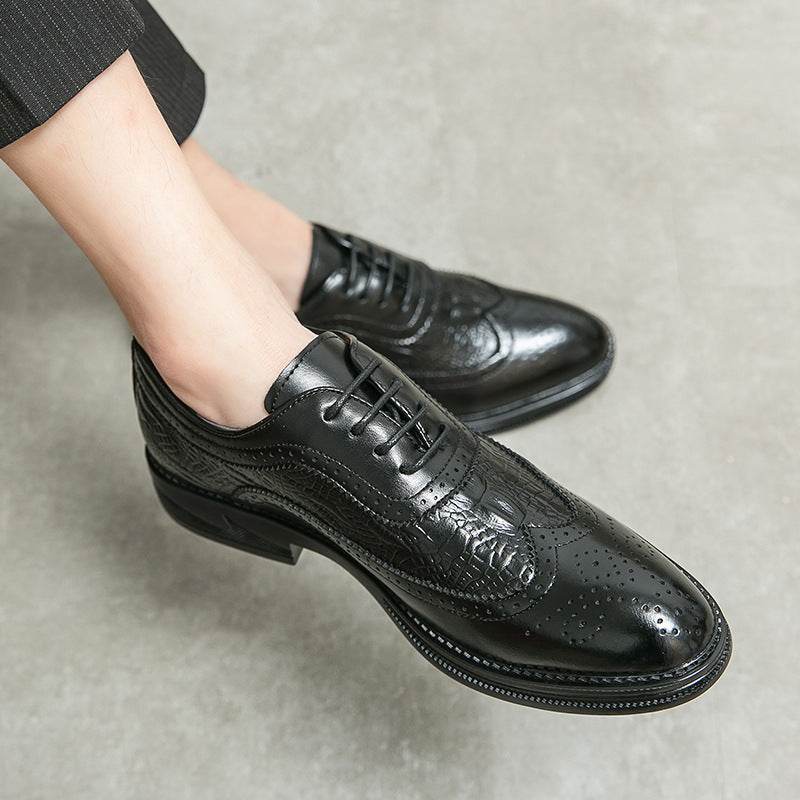 Men's British Dress Crocodile Oxford Shoes - Mubimart