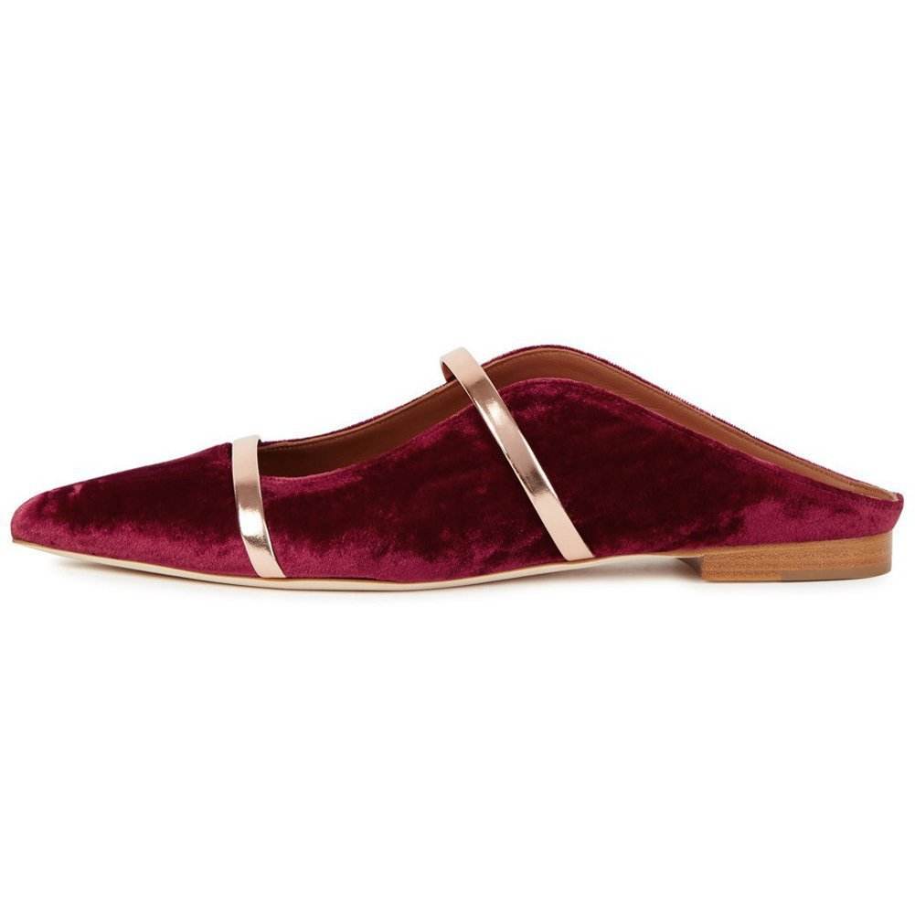 Pointed Toe Strap Flat Casual Shoes - Mubimart
