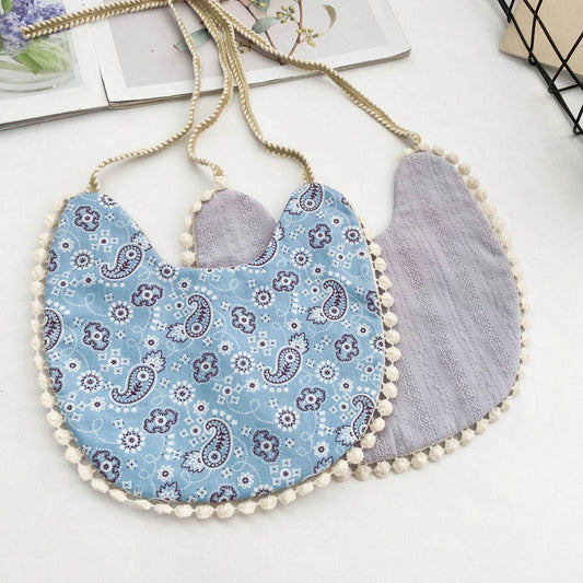 Double-sided AB Face Baby Bib Beanie Lace Newborn Bib - Mubimart
