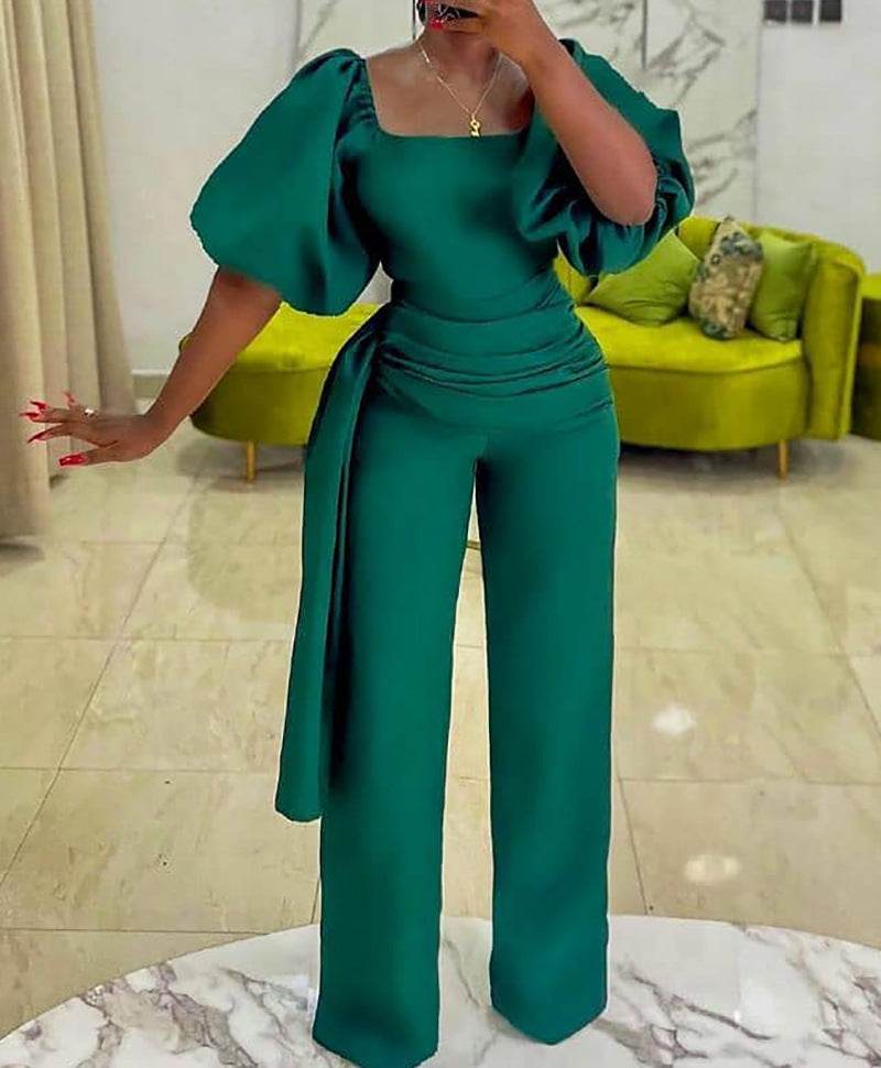 European And American Plus Size Long Women's African Jumpsuit - Mubimart