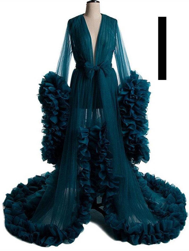 Long Tulle Robe For Pregnant Women - Mubimart