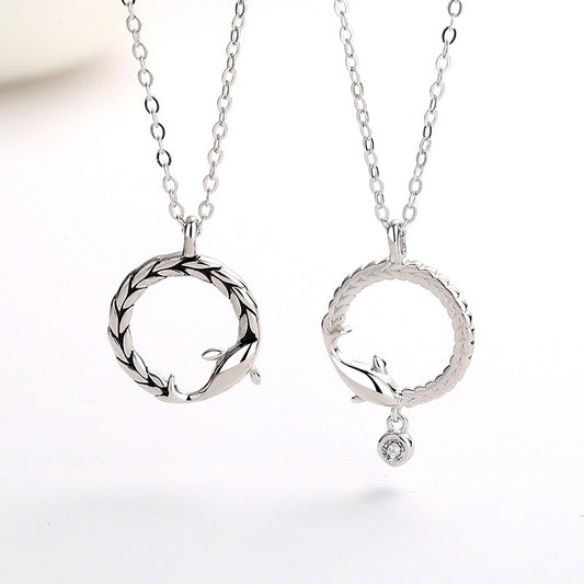 S925 Sterling Silver Fish Pendant Necklace For Women And Men Silver Necklace Jewelry