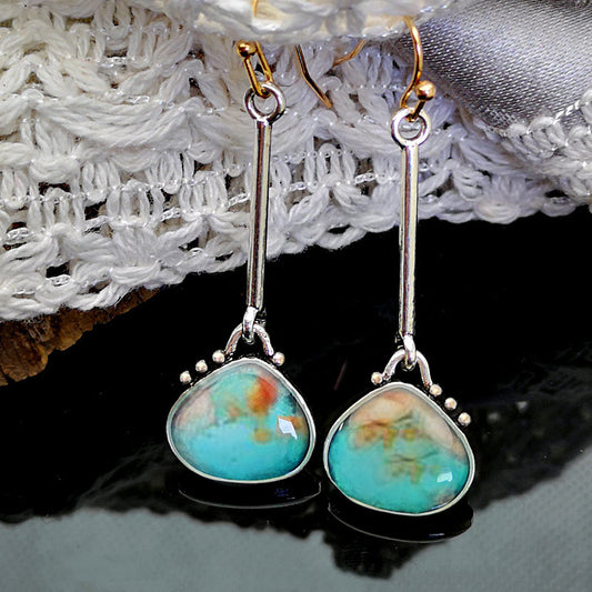 Long Colorful Turquoise Earrings