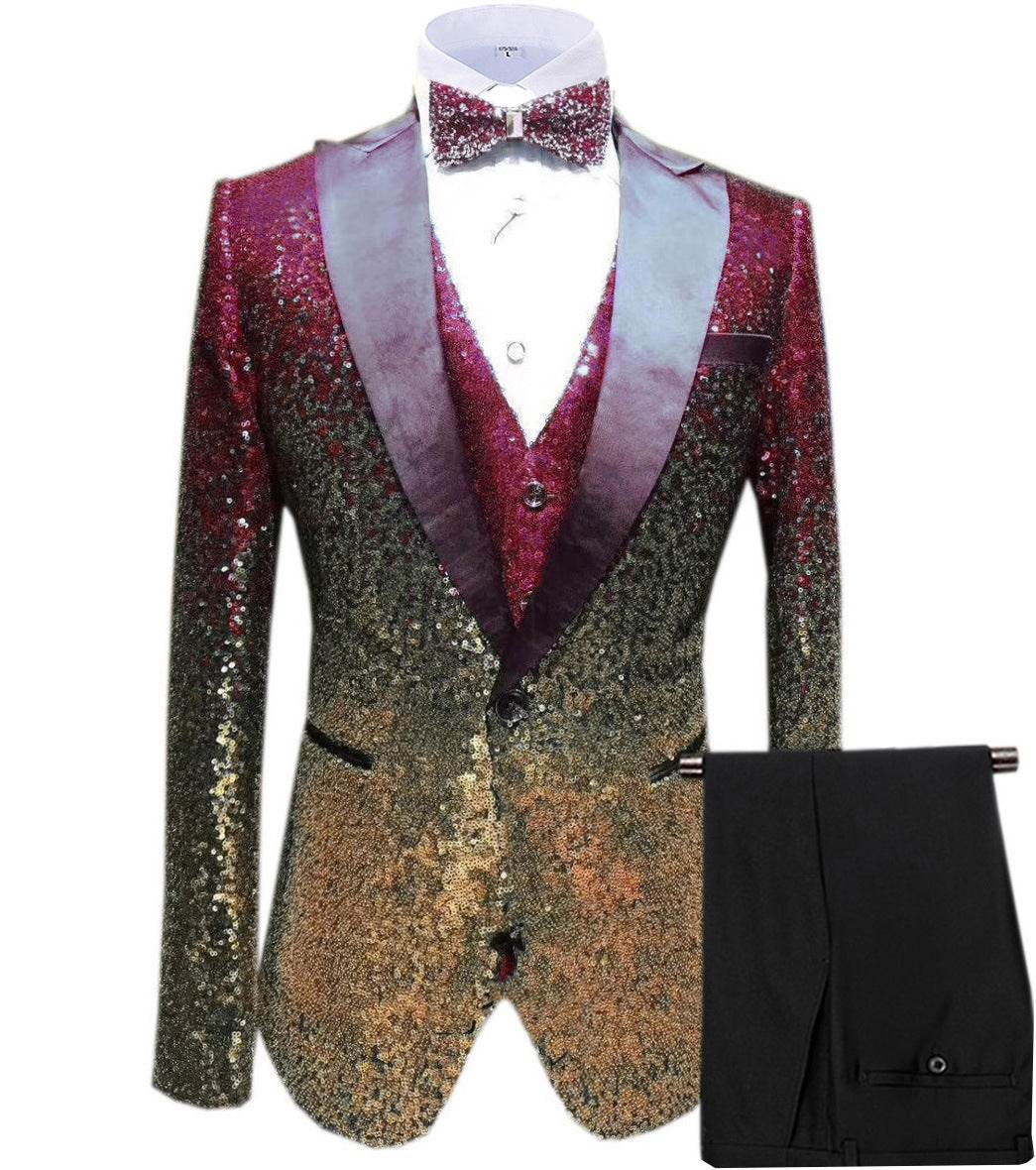 Three-piece Stage Suit For Men - Mubimart