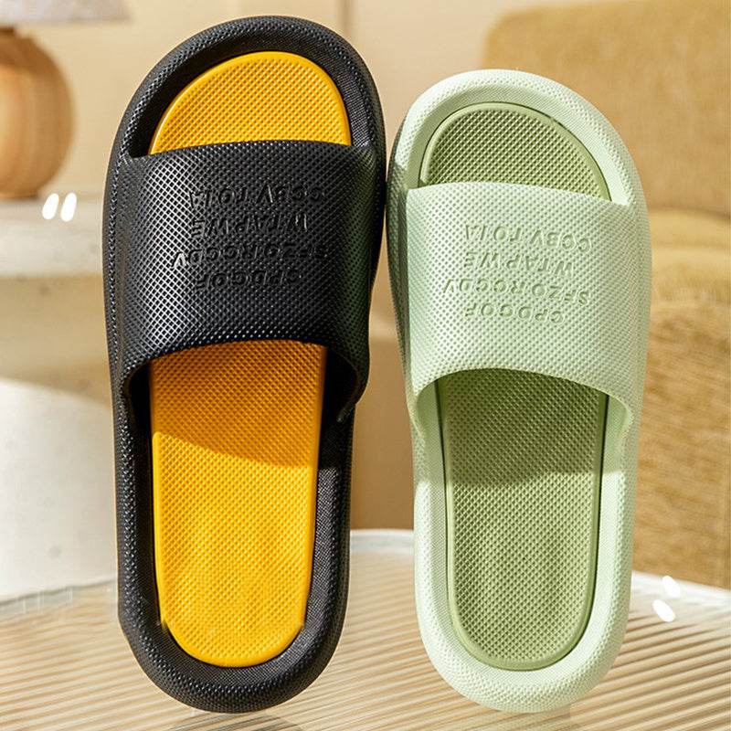 New Letter Home Slippers Summer Fashion Anti-slip Anti-odor House Shoes For Women Indoor Non-slip Floor Bathroom Slipper - Mubimart