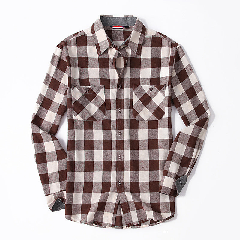 Men's Plaid Flannel Brushed Thermal Shirt