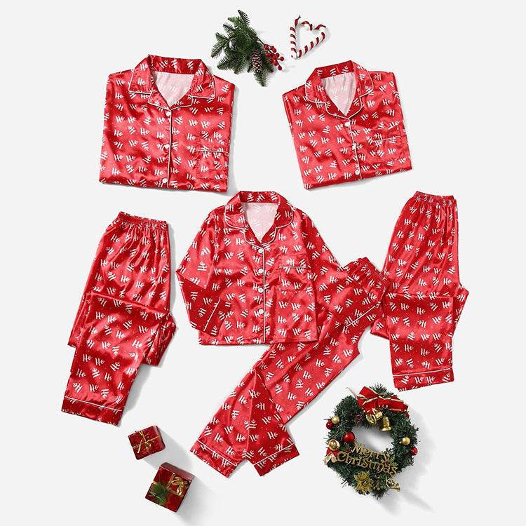 Christmas Family Parent-child Striped Pajamas Housewear Suit - Mubimart