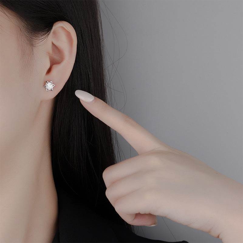 Fashion Hexagram Stud Earrings Women - Mubimart