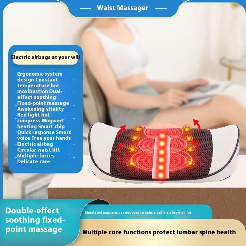 Lumbar Spine Massage Instrument Stretch Support Lumbar Support Back Vibration Multifunctional - Mubimart