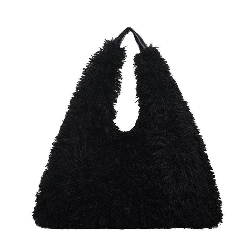 New Autumn And Ainter Plush Handbags Large-capacity Shoulder Armpit Bag Cute Fashion Luxury Designer Tote Bags For Women Trend - Mubimart