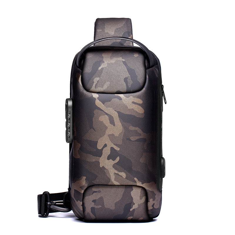 Waterproof USB Anti-theft Bag Men Oxford Crossbody Shoulder Bag Sling Multifunction Short Travel Messenger Chest Pack - Mubimart