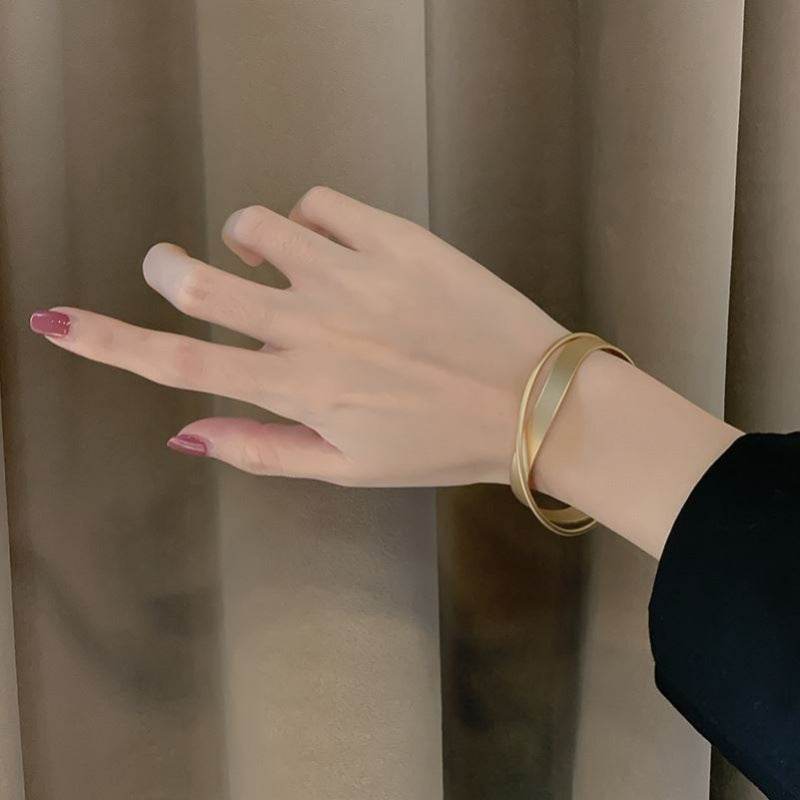 Geometric Cross Bangle Bracelet - Mubimart